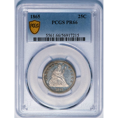 (5561) 1865 25C PCGS PR66