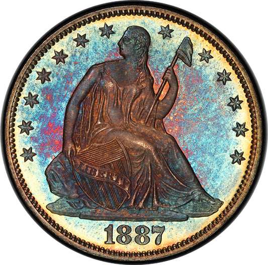 (6448) 1887 50C PCGS PR67+ CAC