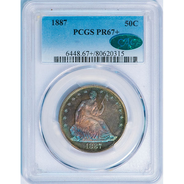 (6448) 1887 50C PCGS PR67+ CAC