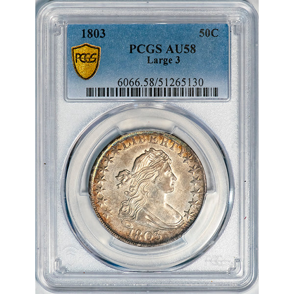 (6066) 1803 50C PCGS AU58 Bust Half slab