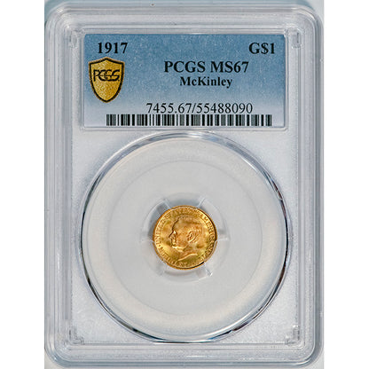 (7455) 1917 G$1 PCGS MS67 McKinley slab