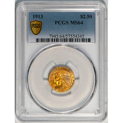(7945) 1913 $2.50 PCGS MS64
