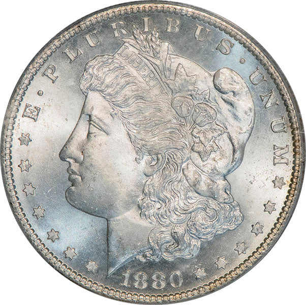 (7118) 1880-S $1 PCGS MS65 Gold CAC Morgan obverse