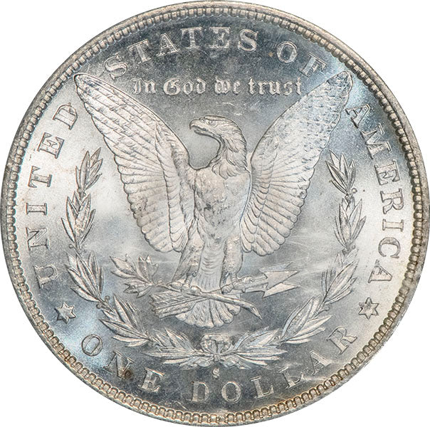 (7118) 1880-S $1 PCGS MS65 Gold CAC Morgan reverse