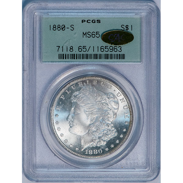 (7118) 1880-S $1 PCGS MS65 Gold CAC