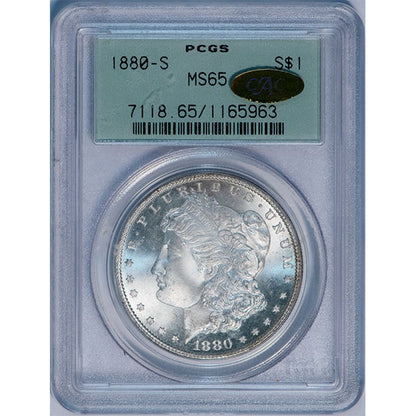 (7118) 1880-S $1 PCGS MS65 Gold CAC