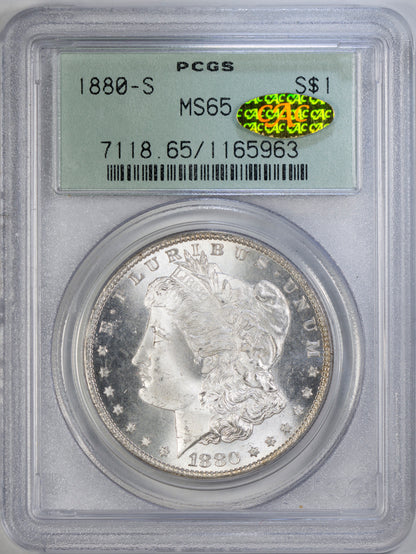 (7118) 1880-S $1 PCGS MS65 Gold CAC