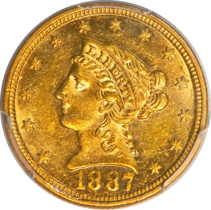 (7839) 1887 $2.50 PCGS MS62