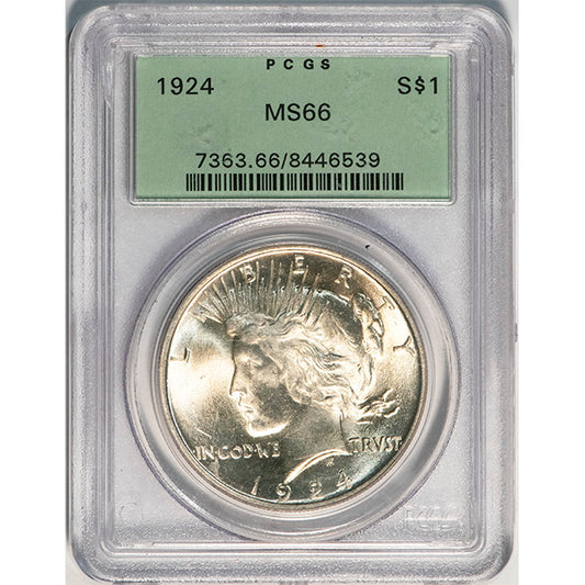 (7363) 1924 $1 Old Holder PCGS MS66