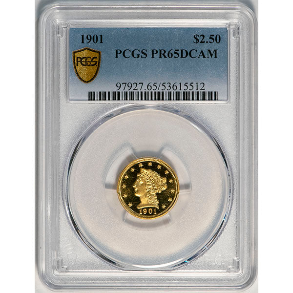 (7927) 1901 $2.50 PCGS PR65DCAM