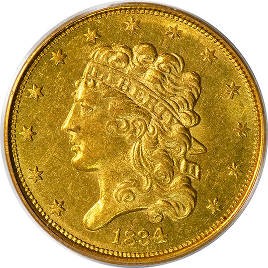 (8171) 1834 $5 Classic Plain 4 PCGS MS61