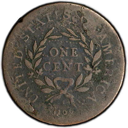 (474) 1793 1C Wreath, S-11b PCGS VG08