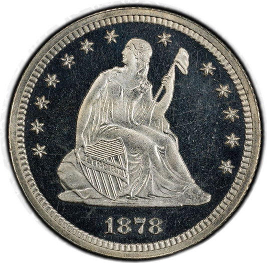 (5579) 1878 25C PCGS PR64DCAM CAC