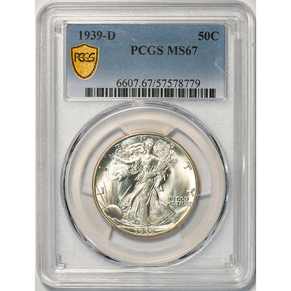 (6607) 1939-D 50C PCGS MS67