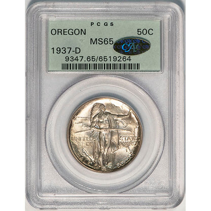 (9347) 1937-D 50C Oregon Old Holder PCGS MS65 Gold CAC