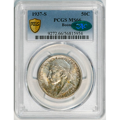 (9272) 1937-S 50C Boone PCGS MS66 CAC