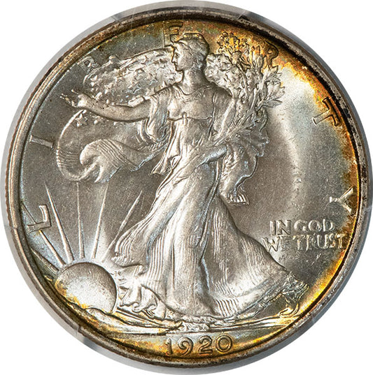 (6580) 1920 50C PCGS MS64+ CAC