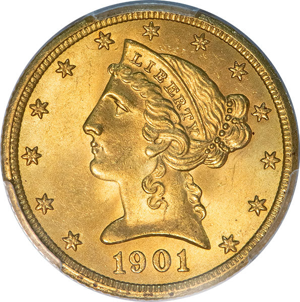 (8404) 1901-S $5 PCGS MS65 CAC