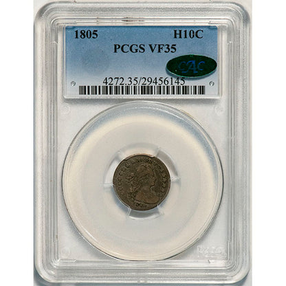 (4272) 1805 H10C V-1, LM-1, R.4 PCGS VF35 CAC