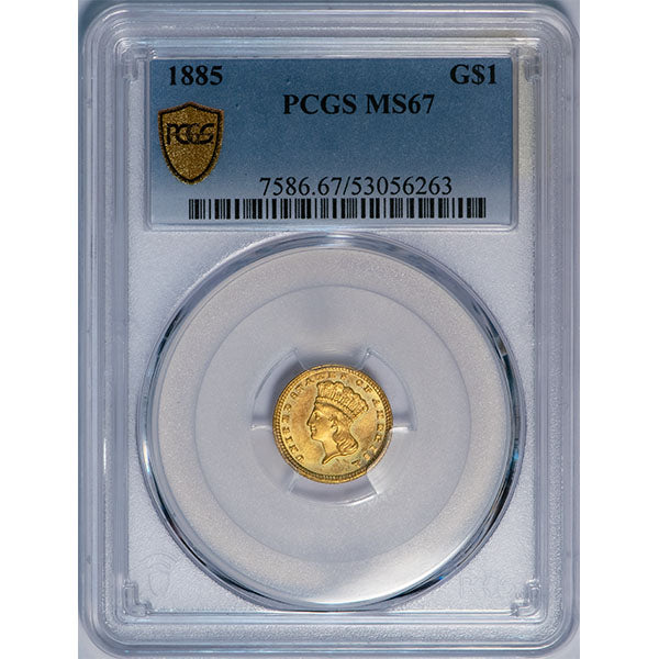 (7586) 1885 G$1 PCGS MS67