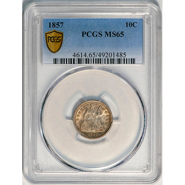 (4614) 1857 10C PCGS MS65 ***