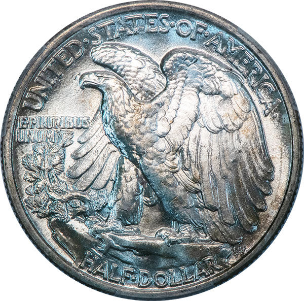(6632) 1946 50C PCGS MS65 CAC Doubled Die Reverse