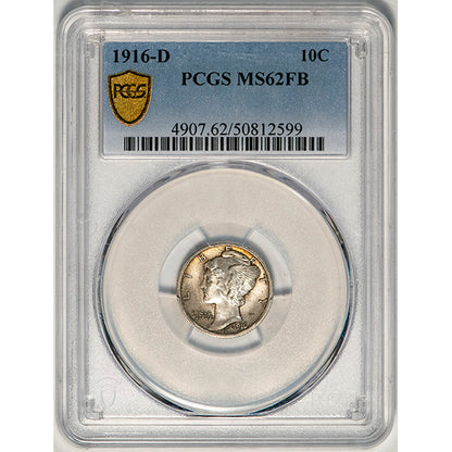 (4907) 1916-D 10C PCGS MS62FB