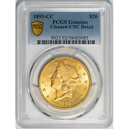 (9023) 1893-CC $20 PCGS UNC Details