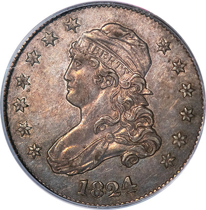 (5335) 1824/2 25C Old Holder PCGS AU53 CAC