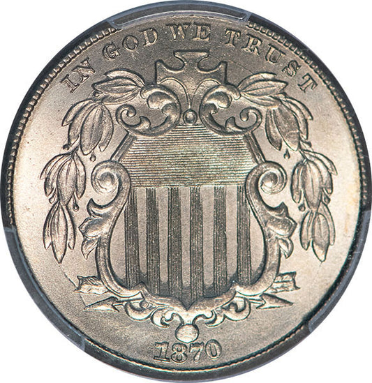 (3797) 1870 5C PCGS MS66+ CAC