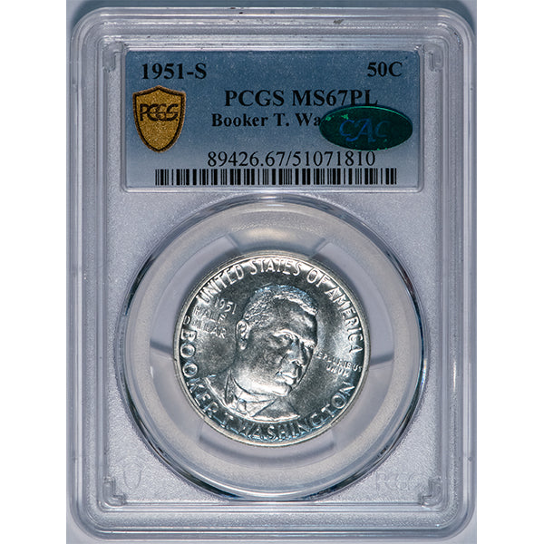 (9426) 1951-S 50C Booker T. Washington PCGS MS67PL CAC