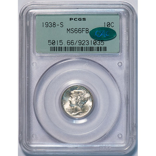 (5015) 1938-S 10C PCGS MS66FB CAC